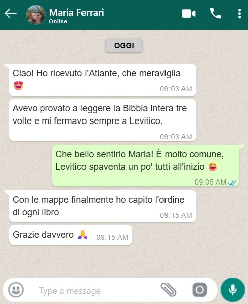 Testimonianza WhatsApp 1