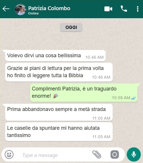 Testimonianza WhatsApp 5